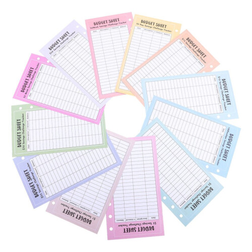 Saving Binder Money Savings Sheets, Assorted, 48 Sheets