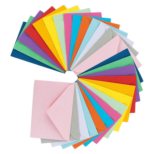 50 card holders with plain-colored envelopes for photos and letters