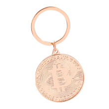 Trendy Bitcoins Coin Keychain Decorative Jewelry Gift-Rose Gold