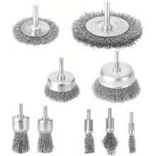 9PCS Carbon Steel Wire Wheel Brushes Set For Drill Grinding Rust