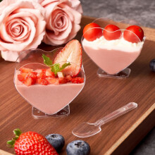 20piece Lovely Heart Shaped Plastic Bowl For Puddings And Mousses
