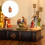 Mini ensemble de crèche de noël en résine, Statue de la-Style C 2