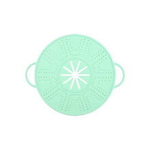 Dishwasher Safe Elastomer Oil Strainer Lid Spatter Proof-Green