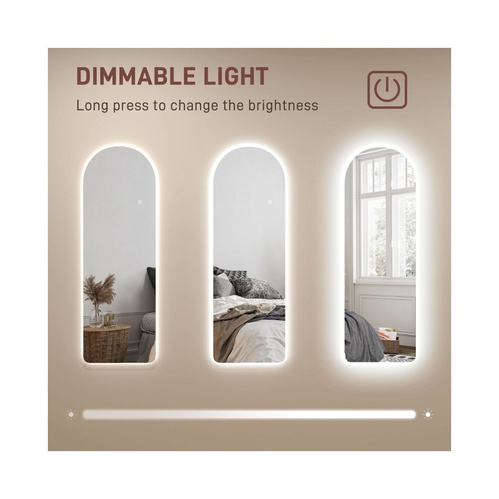 Modern Arch Mirror with LED Lighting 120x40cm Wall Mountable Mirror Elegant Design Perfect for Enhancing Room Brightness-image-OPC-PMXYDSX-NEW