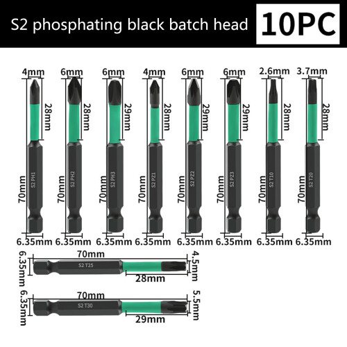 10Pcs Torx Screwdriver Bit Set 1/4Inch Shank Magnetic Head 2