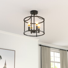 Black Cage Metal Ceiling Light