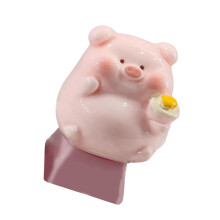 Handmade Pink Cartoon Piggy Keycap Crossed Stem for-A