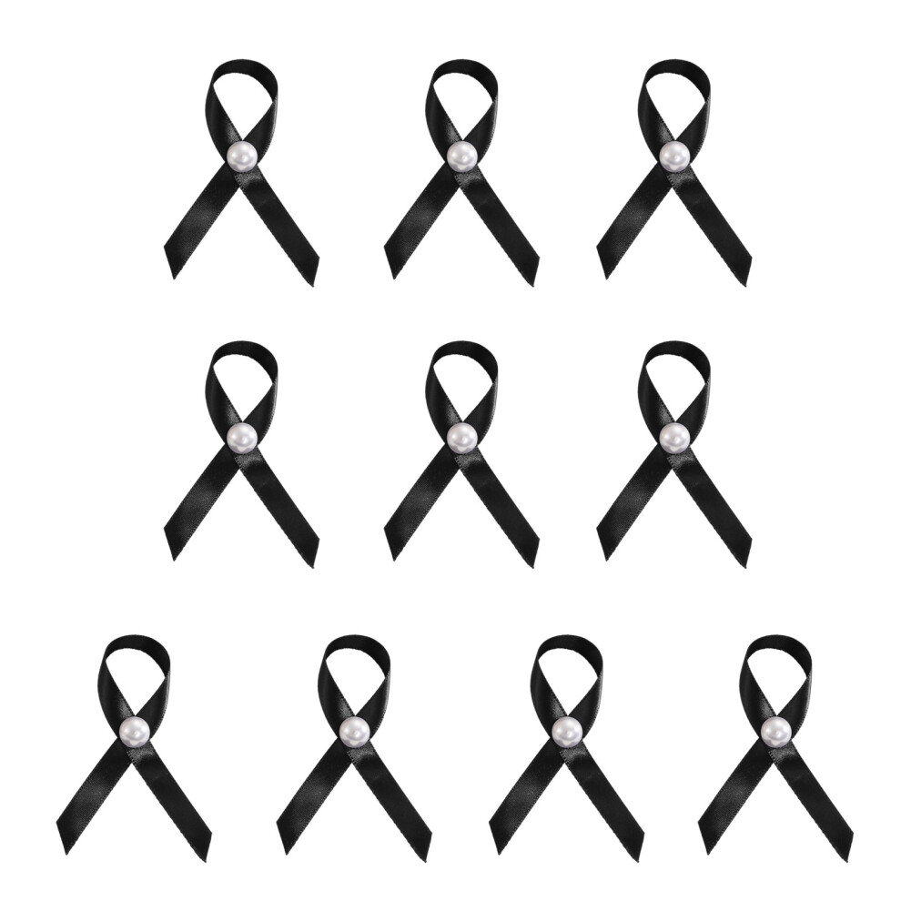 Black 10XMinimalist Ribbon Accent Corsage Pin Brooch-Pattern 5