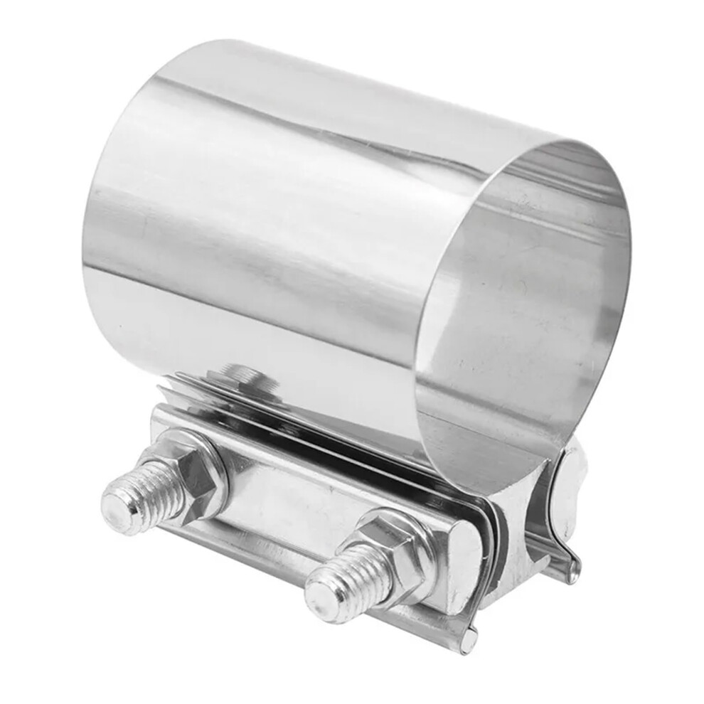 Exhaust Tail 51 57 63 76Mm Muffler For Pipe Exhaust Clamp Butt Joint Band Clamp Sleeve Coupler Stainless Steel Tailpipe Connection Hoop(76Mm) 9067246681425