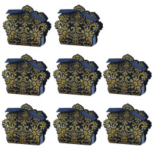 100 Hochzeitsgeschenkboxen Dunkelblau Mit Bändern