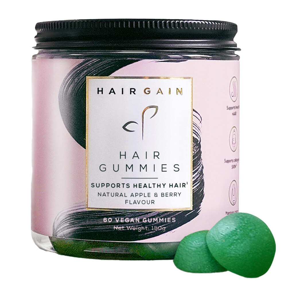 Hair Gain Hair Growth Vitamins For Women - Biotin, Collagen, Selenium & Zinc Gummies For Fuller, Thicker Hair | Vegan, Halal Formula | Promotes