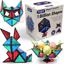 TOSY Magnet Pyramid Stone - 1 Cube Transforms into 1 Billion Shapes, 243 Rare Earth Magnets, Holographic Design, Spinner Accessory,