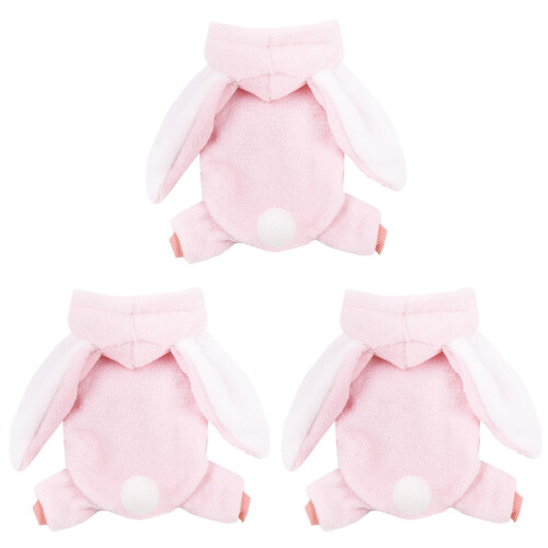 3Pcs Roupa De Coral Com Orelhas De Coelho Para Cachorro 1