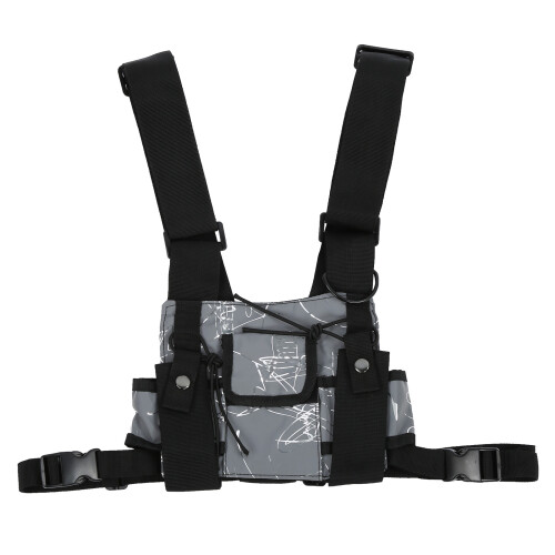 Unisex Reflective Polyester Tactics Vest - Adjustable & Lightweight 1