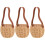 3Pcs Cesta Mini De Trançada Para Flores E Portátil 4