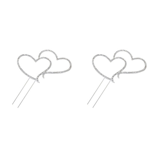 2 Unidades Strass Amor Para Bolo Tamanho L 1