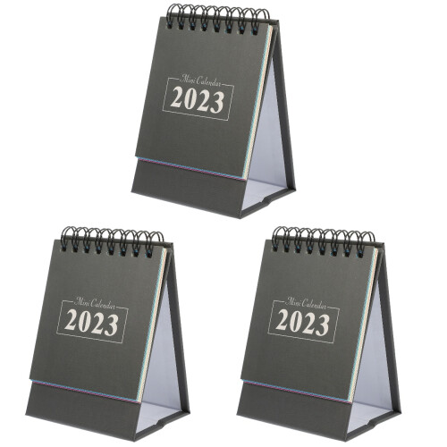 3Pcs Mini Calendário De Pequeno Com Impressão Inglês 2023 1