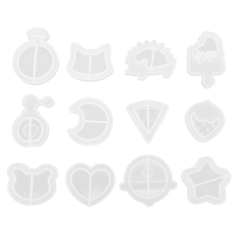12Pcs De Silicone Para Pingente De Resina Epóxi Diy 1