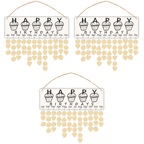 3Pcs Enfeite Calendário DIY Decoração Casa Escritório 2