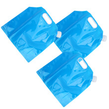 3 Stück 5L Faltbare Outdoor-Sport-Trinkwasserbeutel - Blau