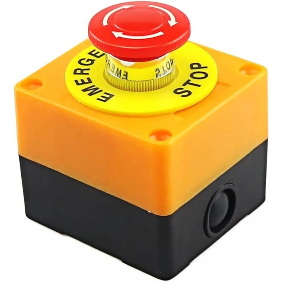 Switch 1Pcs Shell Red Logo Push Button Switch Double Pole Single Throw Mushroom Emergency Stop Push Button Switch Ac 660V 10A No+Nc Lay37-11Zs 9339159191132