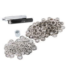 Complete Brass Grommet Set: 100 Eyelets Washer & Safe-Grip Mandrel