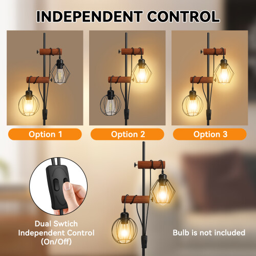 ELECWISH 2-Light Floor Lamp Height Adjustable Bedroom Light 2