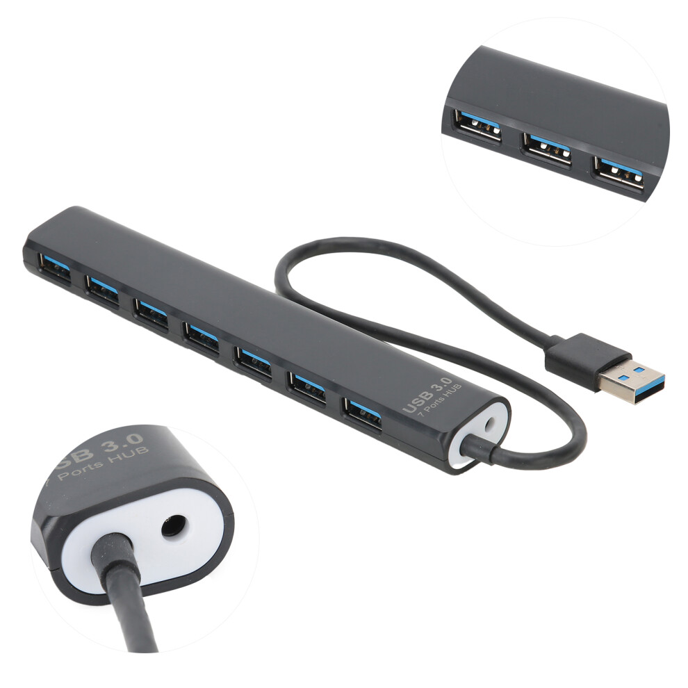 Usb 3.0 Hub 7 In 1 Splitter With 5Gbps Transmission Speed Black 9351360506628