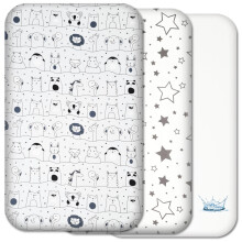 Next to Me Crib Sheets - 3pc Crib Fitted Sheet Set - 2 Fitted Cotton Sheets and 1 Waterproof Mattress Protector for Bedside Cribs - 100% Organic
