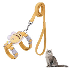 Cat Harness and Leash Set, Adjustable Pet Vest Harness with 47Inch Leash & 360 Rotatable Buckle for Kitten Puppy Bunny