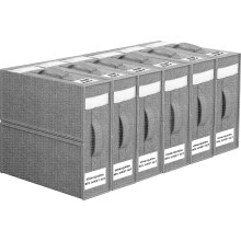 WANGIRL 6 Pack Bed Sheet Organiser Folding Storage, Linen Bedding Organiser Box with Zip for Sheets, Duvet Covers, Clothes, Towels and Blankets (Grey)