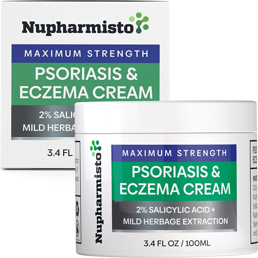 Nupharmisto Cream Psoriasis Eczema Dermatitis Maximum Strength Relieve Symptom Of Resistant, Effective For Seborrheic Dermatitis, Folliculitis,