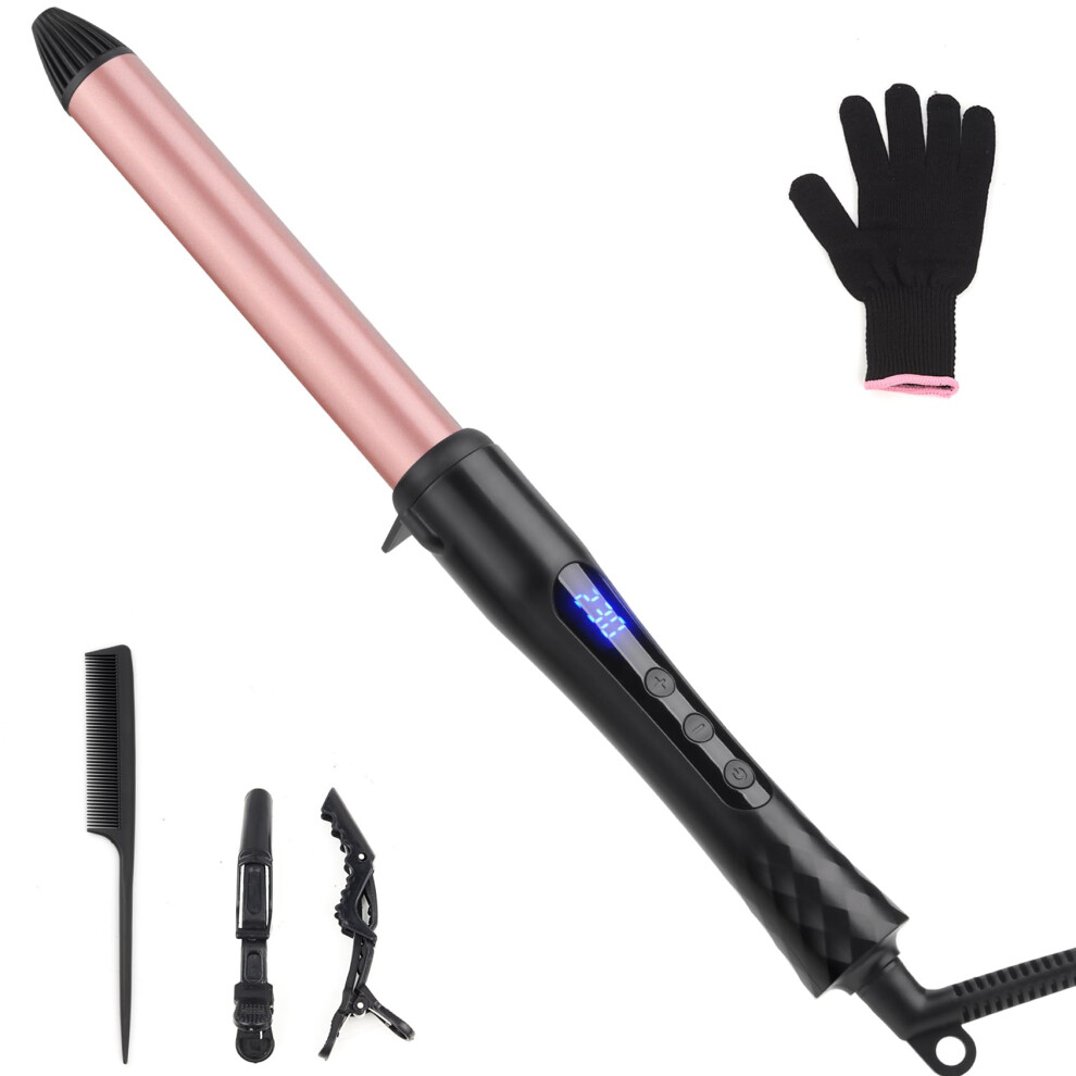 Unobey Curling Wand, 25Mm Ceramic Hair Curler Wand With Adjustable Temperature For Long & Medium Hair, Professional Hair Curler With Glove, Dual Voltage