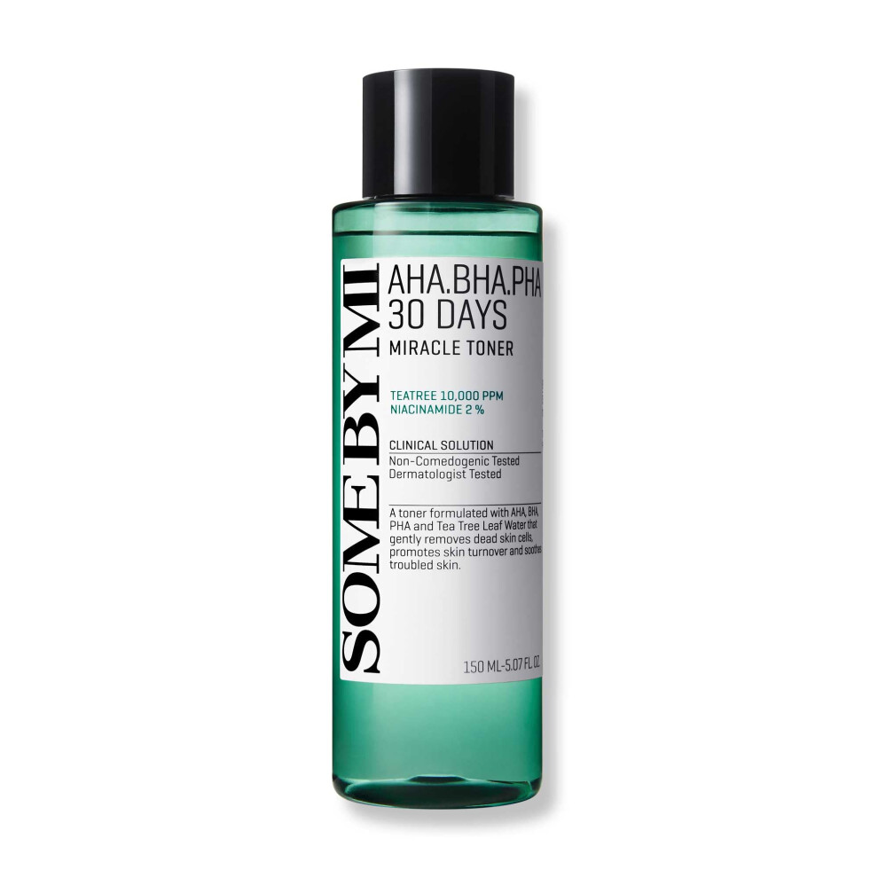 Some By Mi Aha Bha Pha 30 Days Miracle Toner 150Ml - Exfoliating Toner With Salicylic Acid For Blackhead Removal & Pore Reducing - Tea Tree Acne Toner