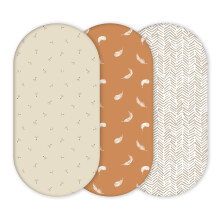 YUNIOO? 3 Pack Fitted Bassinet Sheets, Moses Basket Fitted Sheets also for Stroller, Crib, Pram, Baby Changing Basket and Changing Pad Cover. 100%