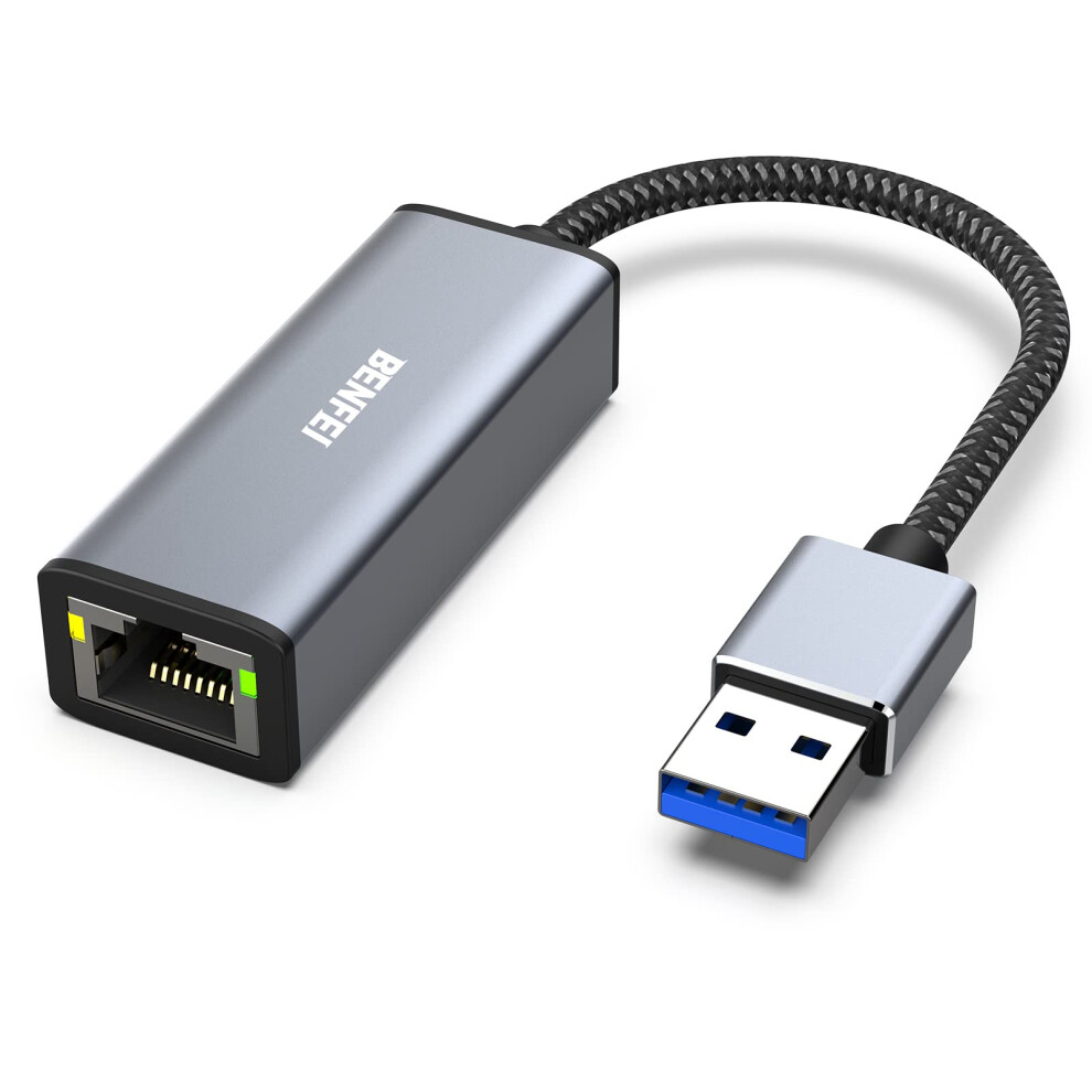 Benfei Ethernet Adapter, Usb 3.0 To Rj45 1000Mbps Gigabit Lan Adapter Compatible For Macbook, Surface Pro, Pc With Windows7/8/10, Xp, Vista, 8000002252966