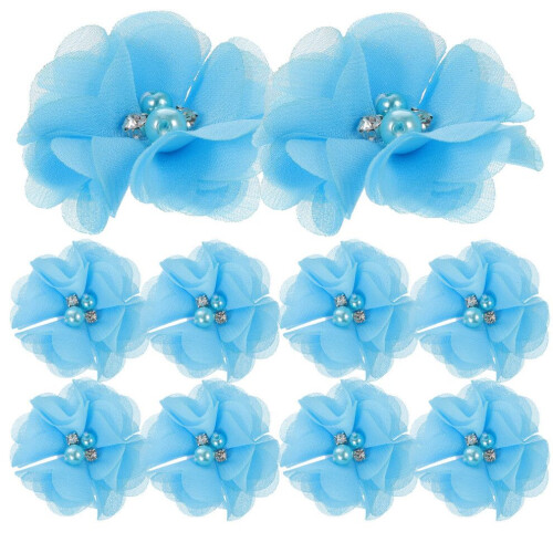 30 Stück Chiffon PP Handnähte Blau 2