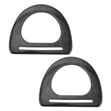 2 halfronde accessoires met D-vormige handgreep en sleuf, gemaakt van hars.