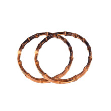 2 handgemaakte ronde bamboe handvatten voor doe-het-zelf tasaccessoires