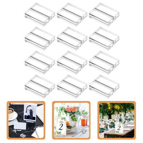 12 Acryl-Kartenhalter, Tischnummernhalter, transparent 2
