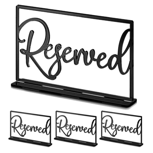 Set med 4 bordsskyltar "reserverat, serverat" för restaurang, bröllop, fest 1