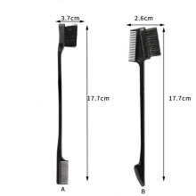 Lot de 2 peignes à sourcils, brosse de nettoyage, pinceau cosmétique noir