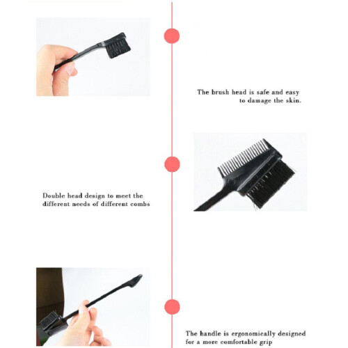 2pcs Eyebrow Combs Cleaning Brush Makeup Cosmetic Brush Black 1