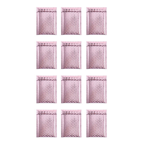 Itselfer 12 bubbelkuvert linjerade kuvert rosa