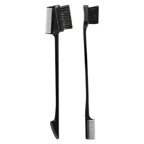 2pcs Eyebrow Combs Cleaning Brush Makeup Cosmetic Brush Black 2