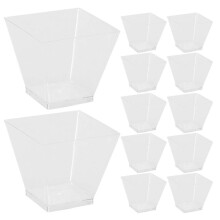 50 st 60 ml engångsplast transparenta trapetsformade dessertglas