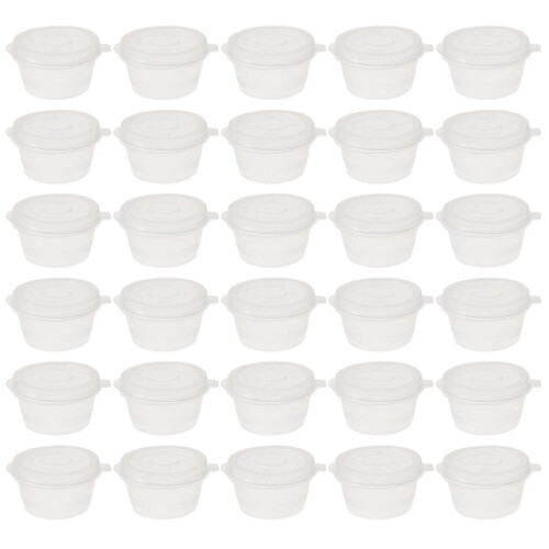 100 voedselcontainers met deksels, salade- en sauscontainers