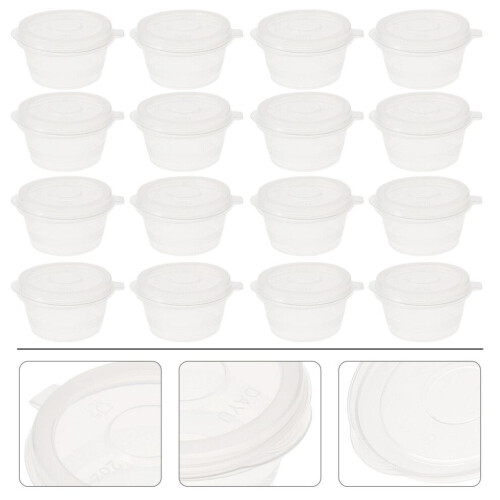 100 voedselcontainers met deksels, salade- en sauscontainers 1