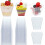 50pcs 60ml Disposable Plastic Transparent Trapezoidal Shaped Dessert 3