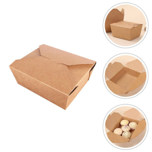 30 simple burger packaging boxes, picnic containers, khaki 2